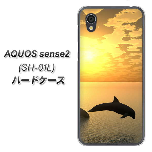 AQUOS sense2 SH-01L docomo VA845 夕暮れのドルフィン ハードケース 背面印刷