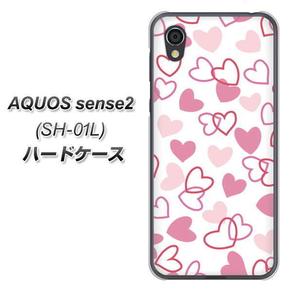 AQUOS sense2 SH-01L docomo VA929 ハートがいっぱい ピンク ハードケース 背面印刷