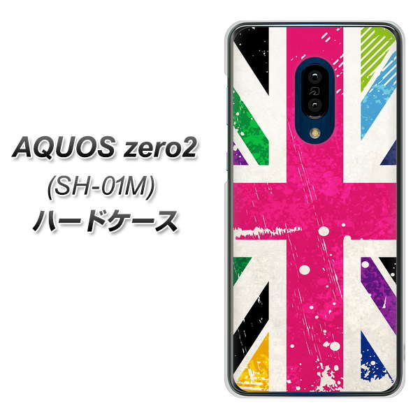AQUOS zero2 SH-01M docomo SC806 ユニオンジャック ピンクビンテージ ハードケース 背面印刷