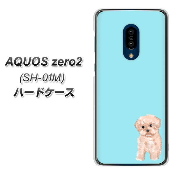AQUOS zero2 SH-01M docomo YJ062 トイプードルアプリコット（ブルー） ハードケース 背面印刷