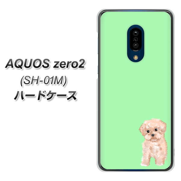 AQUOS zero2 SH-01M docomo YJ063 トイプードルアプリコット（グリーン） ハードケース 背面印刷