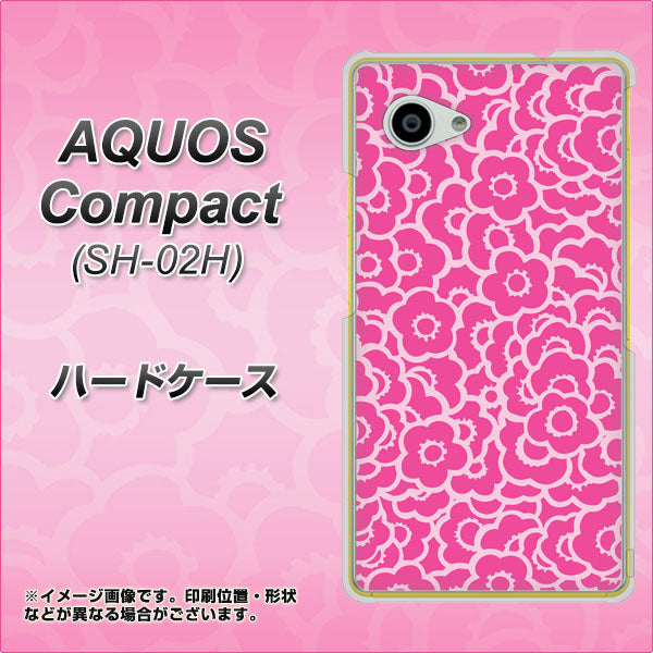 AQUOS Compact SH-02H docomo 716 ピンクフラワー ハードケース 背面印刷