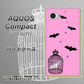 AQUOS Compact SH-02H docomo AG808 こうもりの王冠鳥かご（ピンク×黒） ハードケース 背面印刷