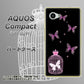 AQUOS Compact SH-02H docomo AG811 蝶の王冠鳥かご（黒×ピンク） ハードケース 背面印刷