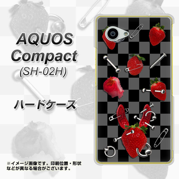 AQUOS Compact SH-02H docomo AG833 苺パンク（黒） ハードケース 背面印刷