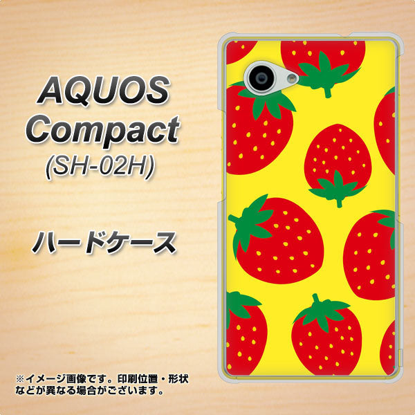 AQUOS Compact SH-02H docomo SC819 大きいイチゴ模様レッドとイエロー ハードケース 背面印刷