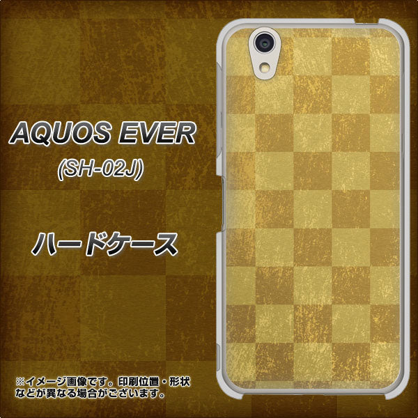 AQUOS EVER SH-02J docomo 619 市松模様－金（骨董風に傷んだイメージ） ハードケース 背面印刷