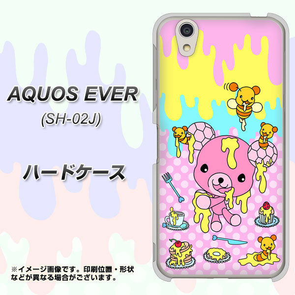 AQUOS EVER SH-02J docomo AG822 ハニベア（水玉ピンク） ハードケース 背面印刷