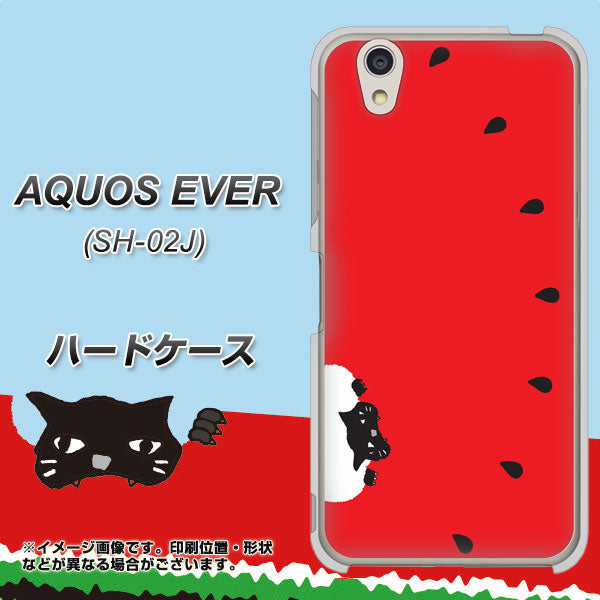 AQUOS EVER SH-02J docomo IA812 すいかをかじるネコ ハードケース 背面印刷