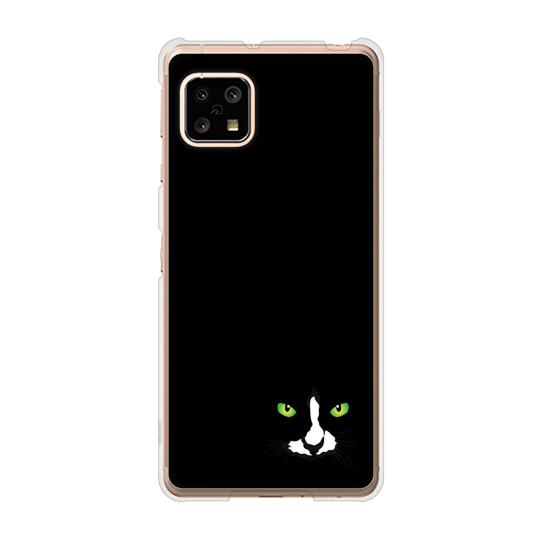 AQUOS sense4 SH-41A docomo 398 黒ネコ ハードケース 背面印刷