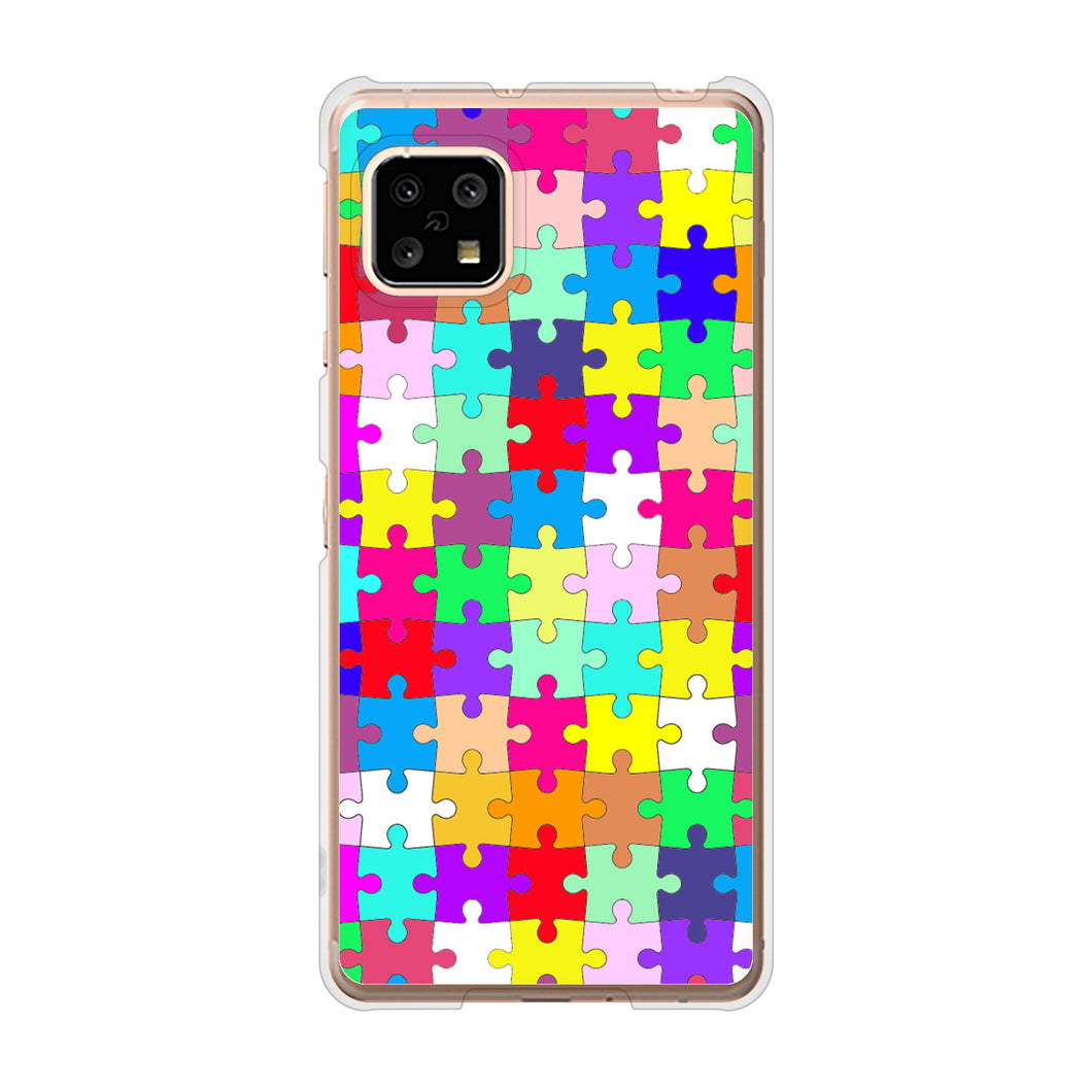 AQUOS sense4 SH-41A docomo 727 カラフルパズル ハードケース 背面印刷