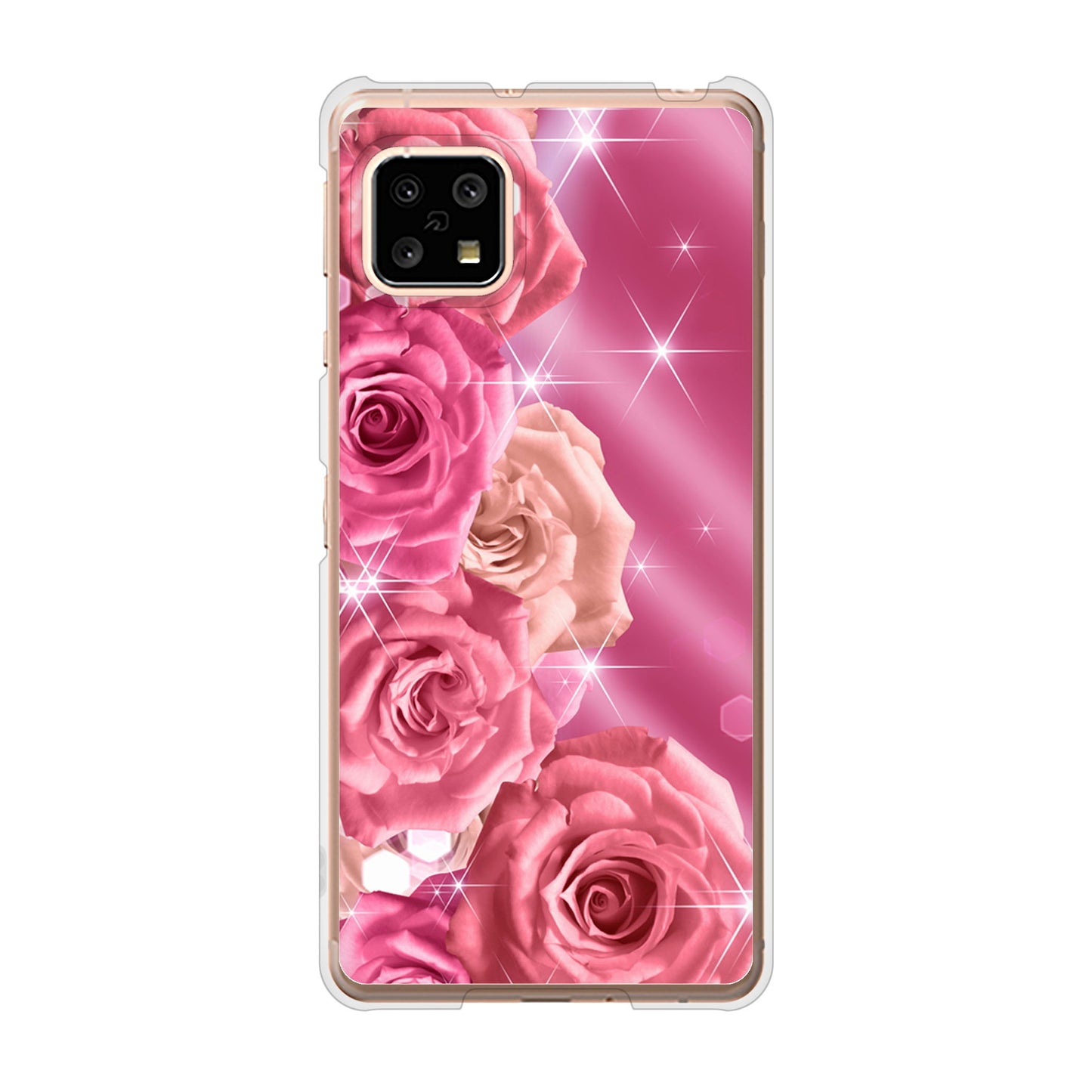 AQUOS sense4 SH-41A docomo 1182 ピンクの薔薇に誘われて ハードケース 背面印刷