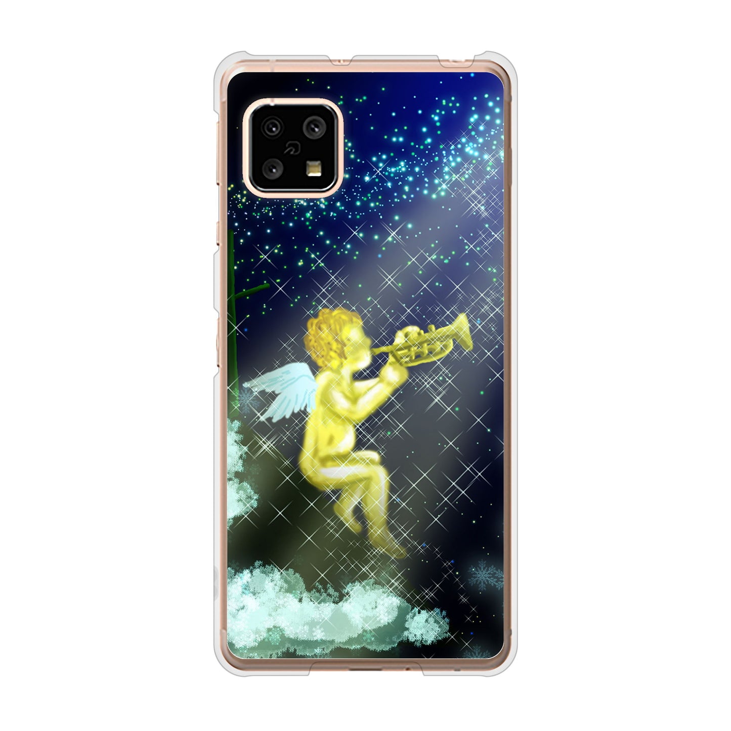 AQUOS sense4 SH-41A docomo 1248 天使の演奏 ハードケース 背面印刷