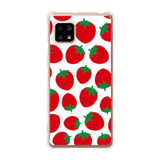 AQUOS sense4 SH-41A docomo 高画質仕上げ 背面印刷 ハードケース 小さいイチゴ模様