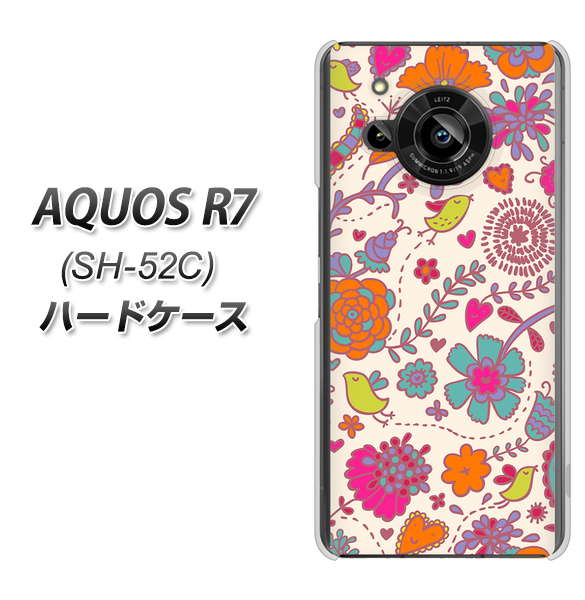 AQUOS R7 SH-52C docomo 323 小鳥と花 ハードケース 背面印刷