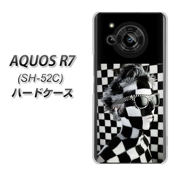 AQUOS R7 SH-52C docomo 357 bk&wh ハードケース 背面印刷