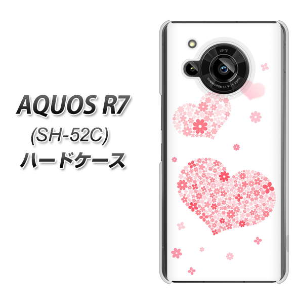 AQUOS R7 SH-52C docomo SC824 ピンクのハート ハードケース 背面印刷
