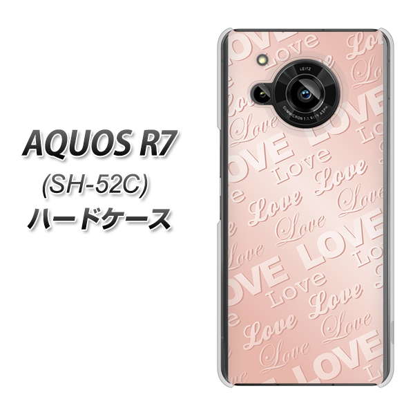 AQUOS R7 SH-52C docomo SC841 エンボス風LOVEリンク（ローズピンク） ハードケース 背面印刷