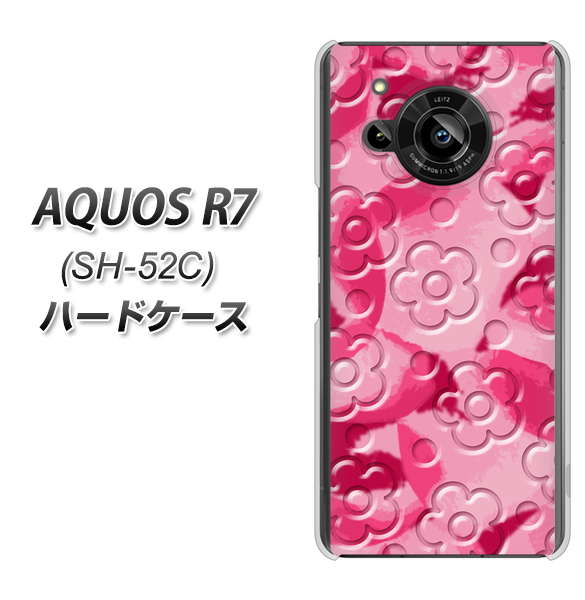 AQUOS R7 SH-52C docomo SC847 フラワーヴェルニ花濃いピンク（ローズアンディアン） ハードケース 背面印刷