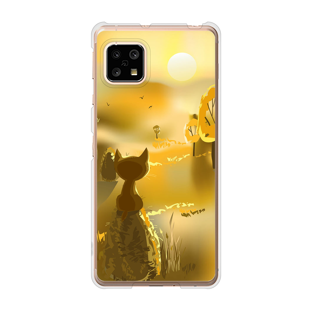 AQUOS sense5G SH-53A docomo 400 たそがれの猫 ハードケース 背面印刷