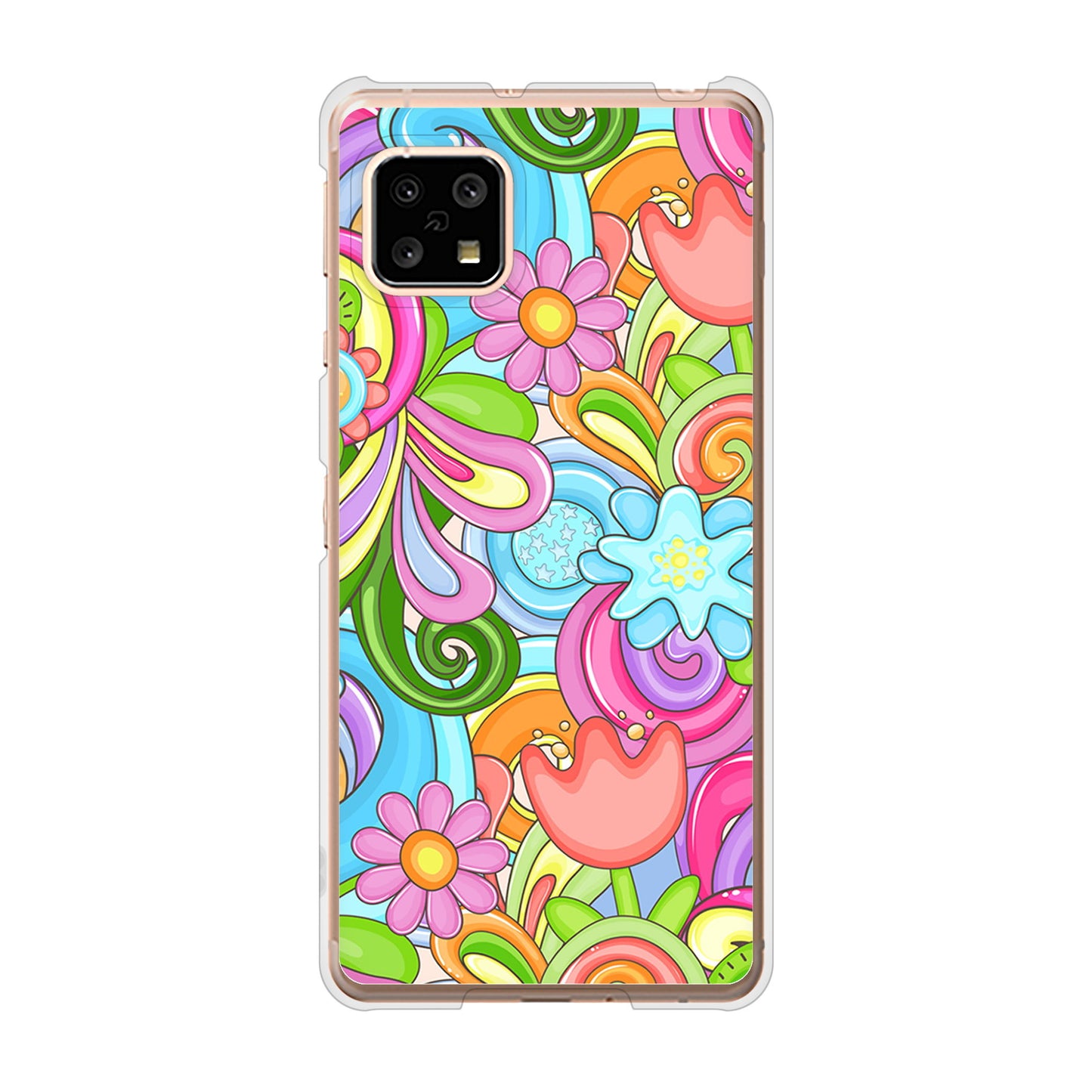 AQUOS sense5G SH-53A docomo 713 ミラクルフラワー ハードケース 背面印刷