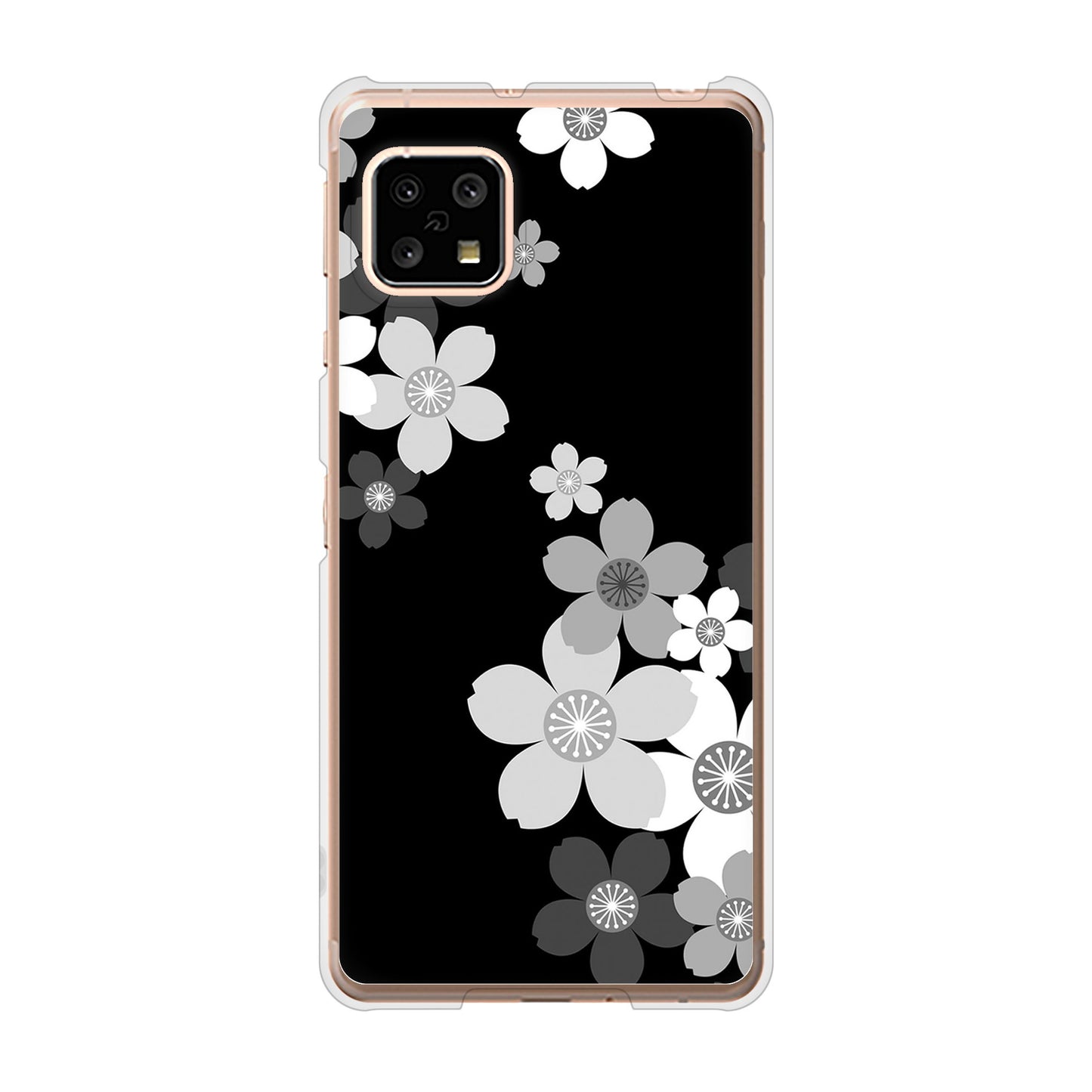 AQUOS sense5G SH-53A docomo 1334 桜のフレーム ハードケース 背面印刷