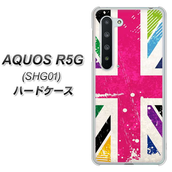 AQUOS R5G SHG01 au SC806 ユニオンジャック ピンクビンテージ ハードケース 背面印刷