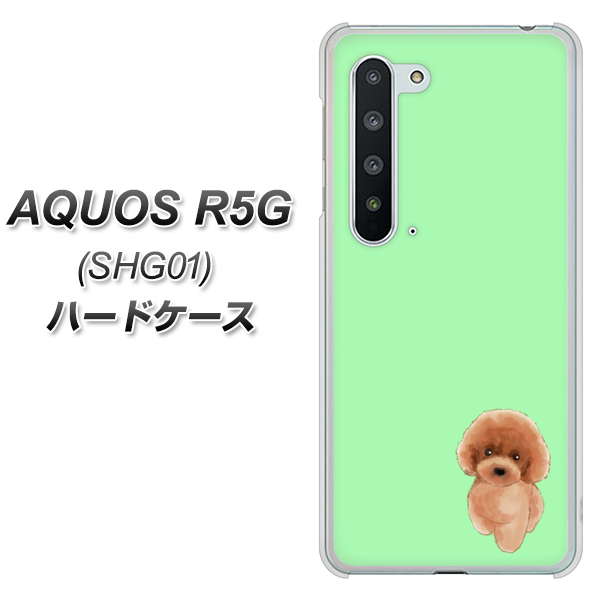 AQUOS R5G SHG01 au YJ052 トイプードルレッド（ グリーン） ハードケース 背面印刷
