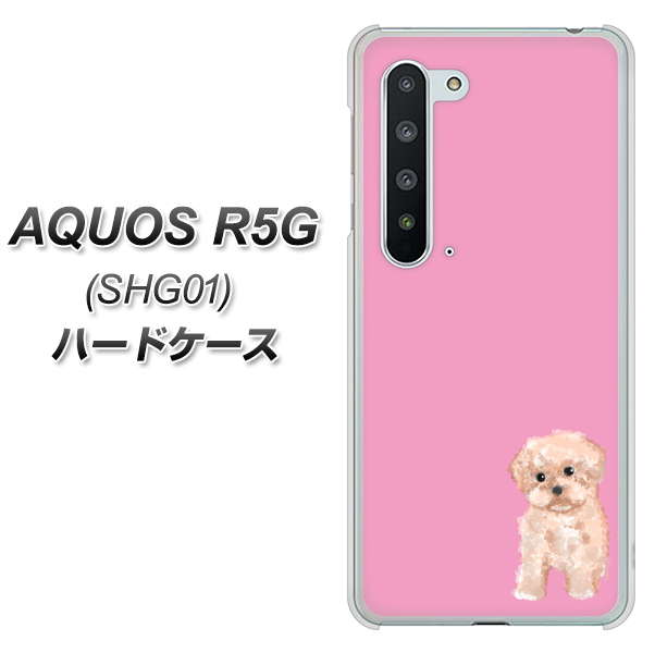 AQUOS R5G SHG01 au YJ061 トイプードルアプリコット（ピンク） ハードケース 背面印刷