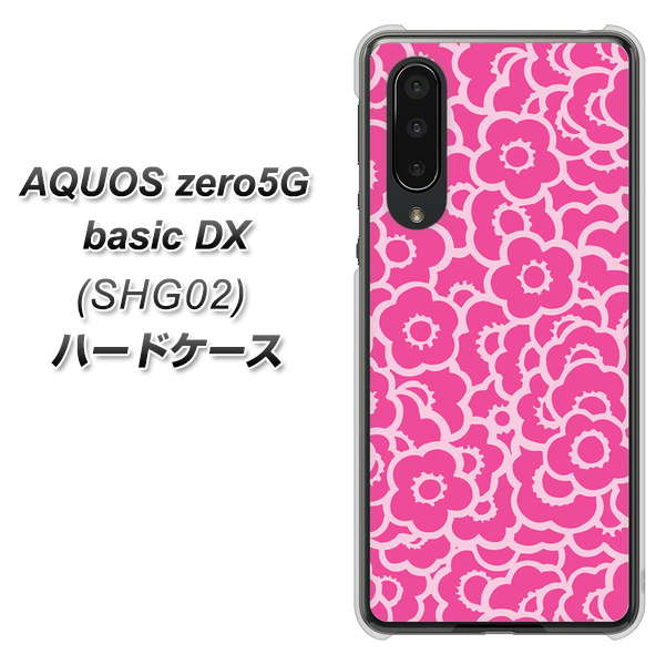 AQUOS zero5G basic DX SHG02 au 716 ピンクフラワー ハードケース 背面印刷