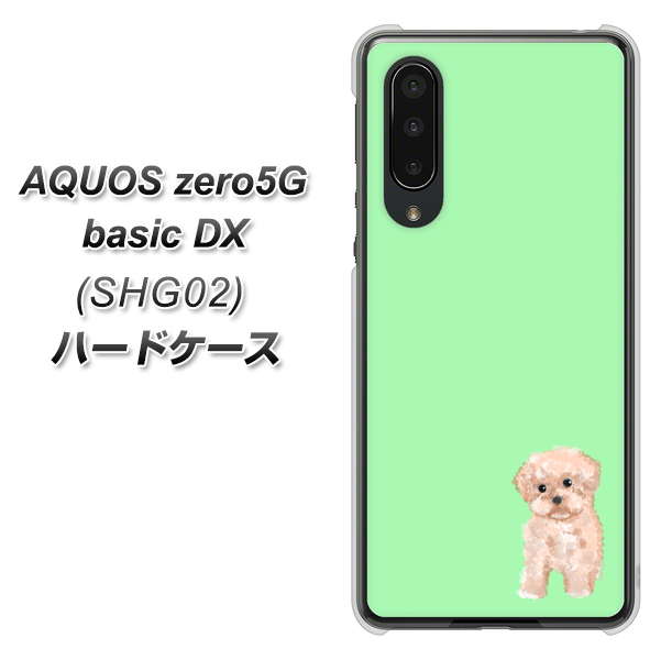 AQUOS zero5G basic DX SHG02 au YJ063 トイプードルアプリコット（グリーン） ハードケース 背面印刷