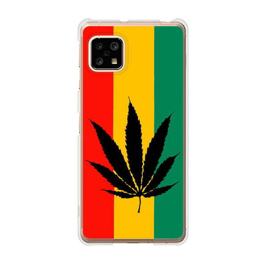 AQUOS sense5G SHG03 au 083 大麻ラスタカラー ハードケース 背面印刷