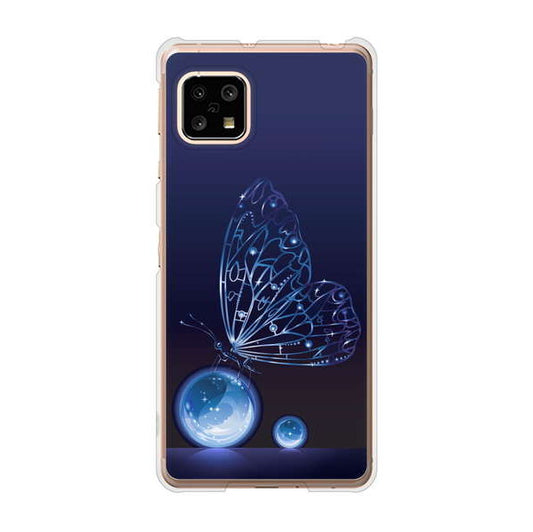 AQUOS sense5G SHG03 au バタフライ ハードケース 背面印刷