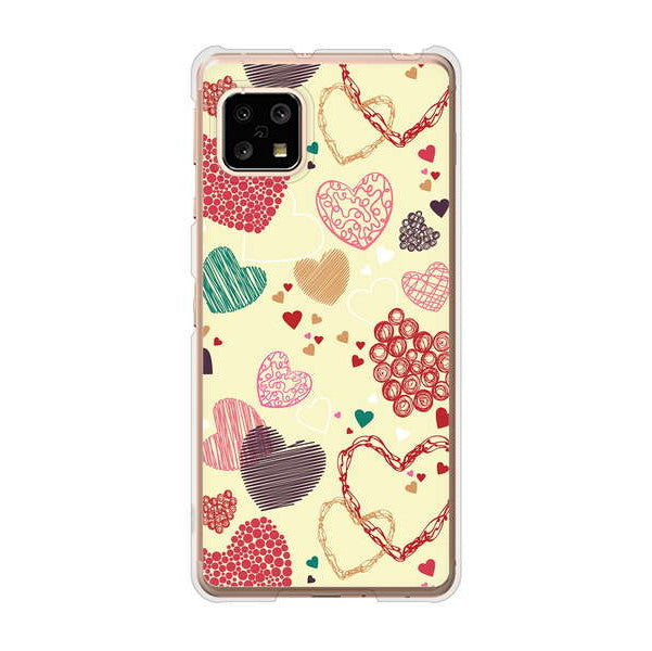 AQUOS sense5G SHG03 au 480 素朴なハート ハードケース 背面印刷