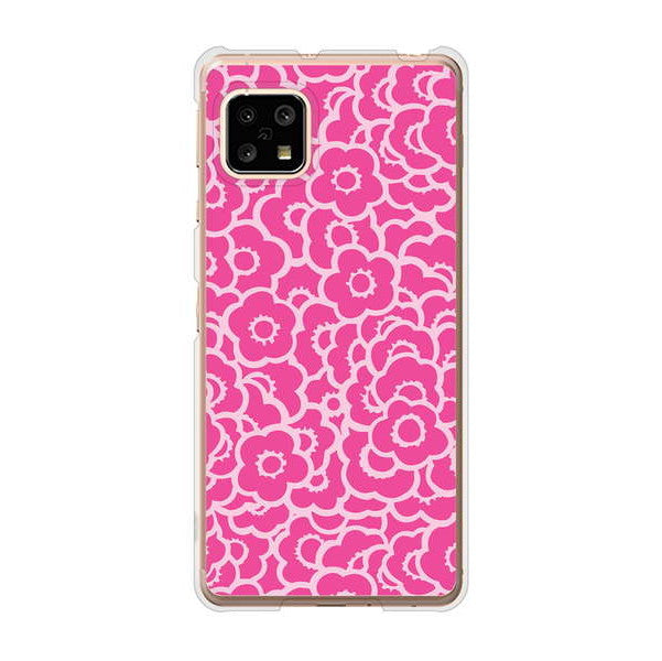 AQUOS sense5G SHG03 au 716 ピンクフラワー ハードケース 背面印刷