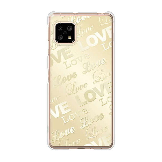 AQUOS sense5G SHG03 au エンボス風LOVEリンク ハードケース 背面印刷