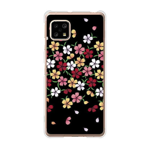 AQUOS sense5G SHG03 au 和花柄 ハードケース 背面印刷