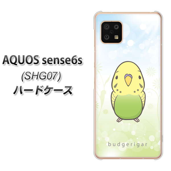 AQUOS sense6s SHG07 au/UQ mobile SC838 セキセイインコ グリーン ハードケース 背面印刷