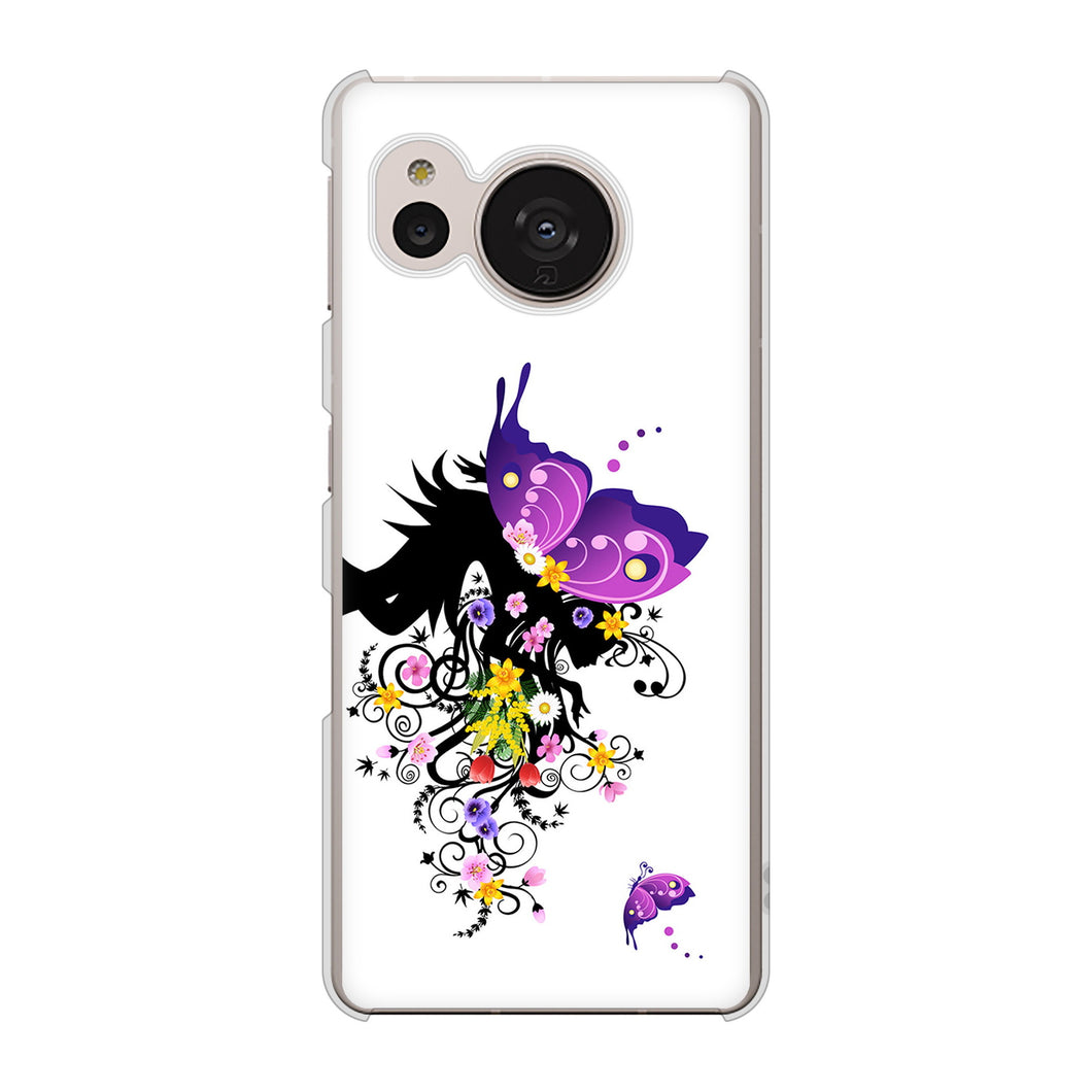 AQUOS sense7 SHG10 au 146 蝶の精と春の花 ハードケース 背面印刷