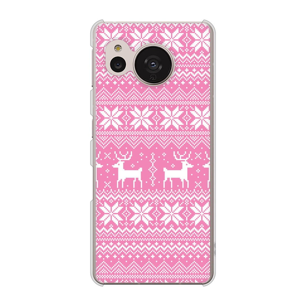 AQUOS sense7 SHG10 au 544 シンプル絵ピンク ハードケース 背面印刷