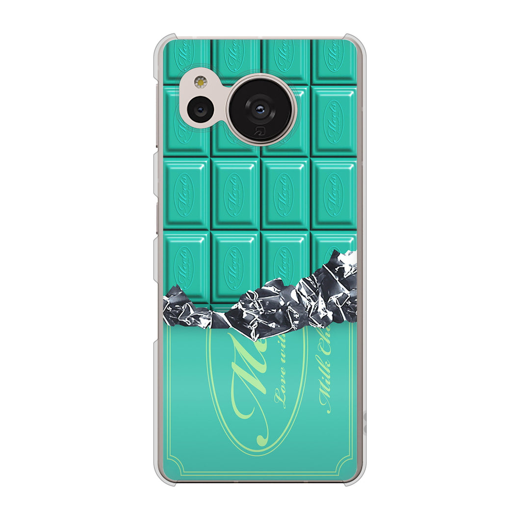 AQUOS sense7 SHG10 au 554 板チョコ?ミント ハードケース 背面印刷