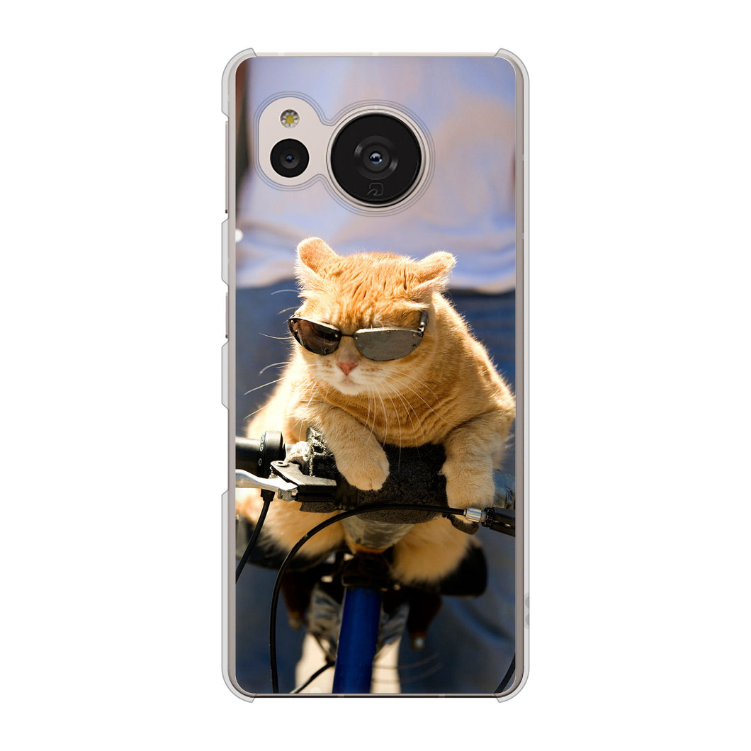 AQUOS sense7 SHG10 au 595 にゃんとサイクル ハードケース 背面印刷