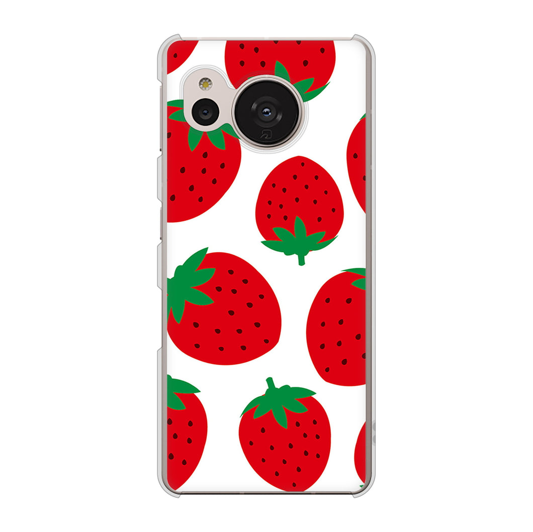 AQUOS sense7 SHG10 au SC818 大きいイチゴ模様レッド ハードケース 背面印刷