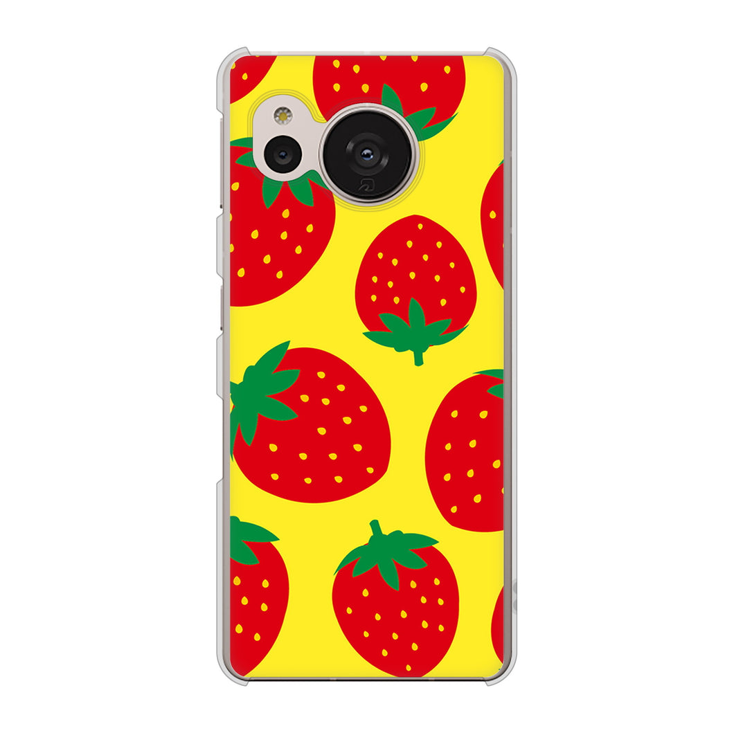 AQUOS sense7 SHG10 au SC819 大きいイチゴ模様レッドとイエロー ハードケース 背面印刷