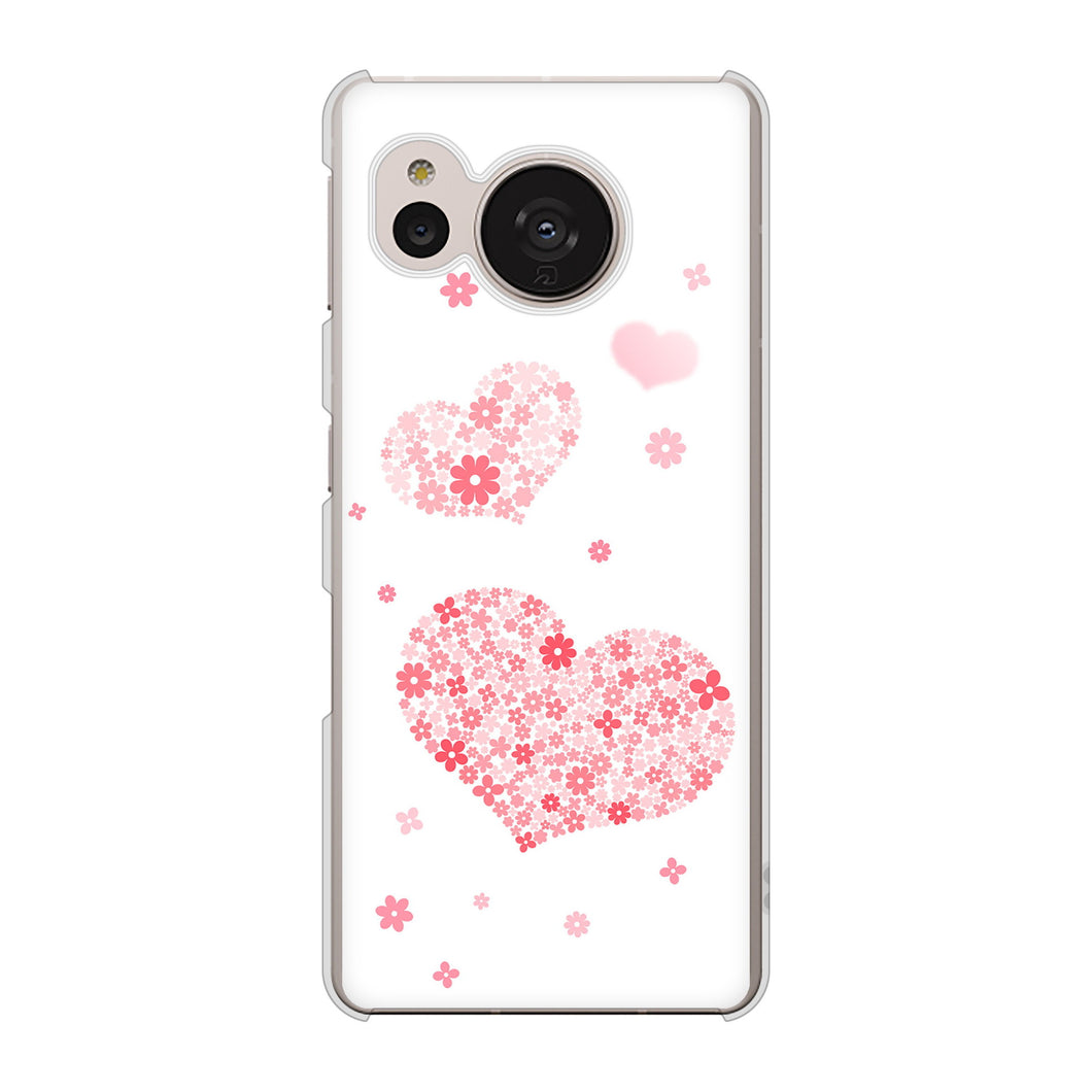 AQUOS sense7 SHG10 au SC824 ピンクのハート ハードケース 背面印刷