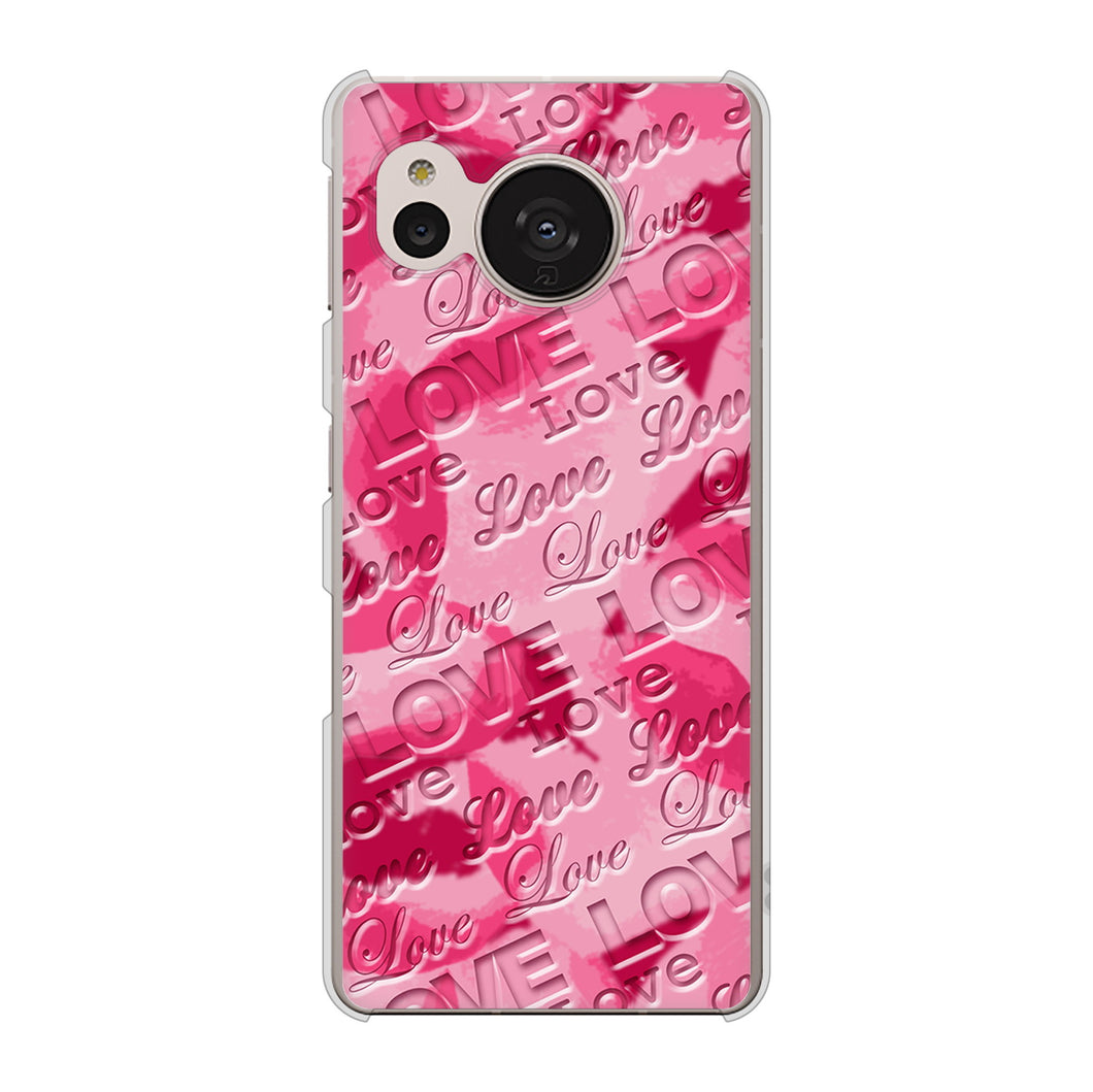 AQUOS sense7 SHG10 au SC845 フラワーヴェルニLOVE濃いピンク（ローズアンディアン） ハードケース 背面印刷