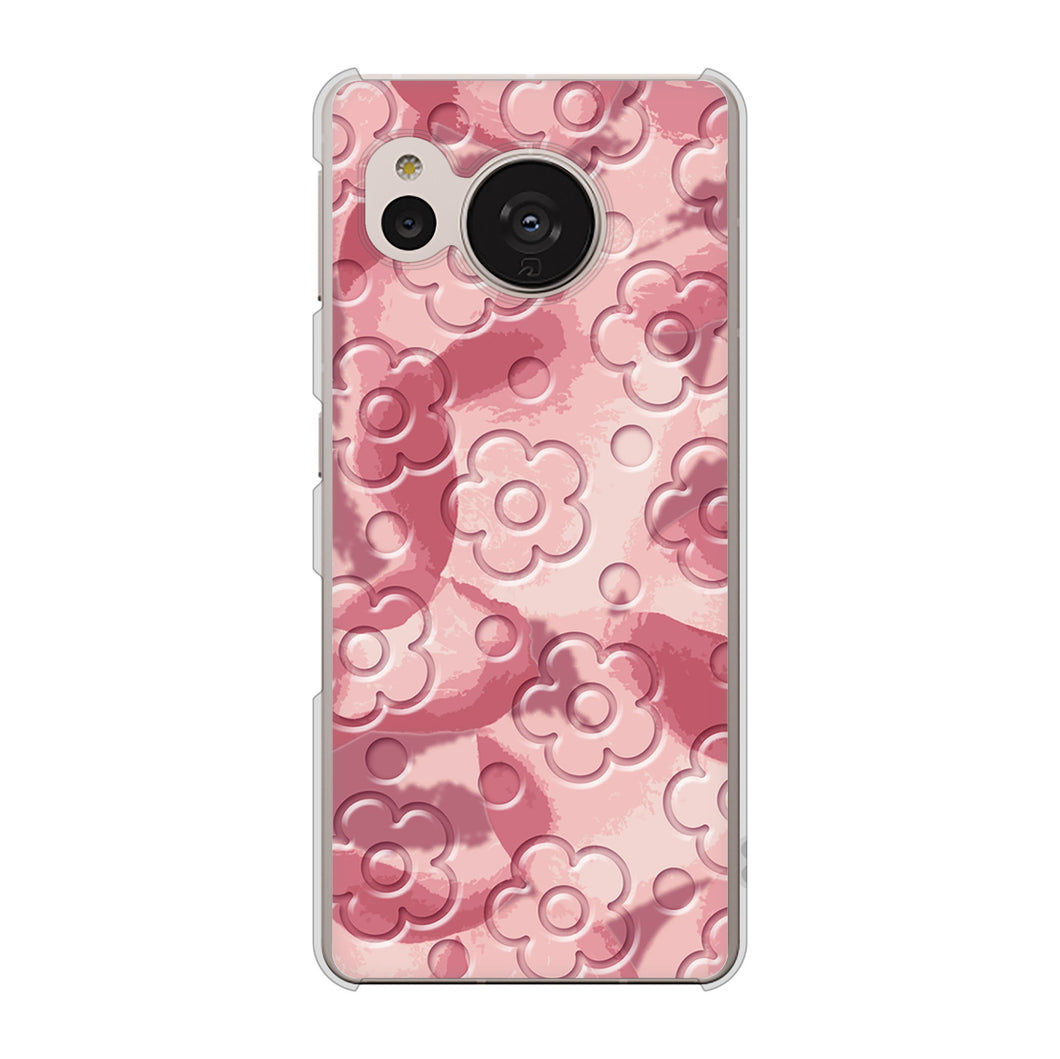 AQUOS sense7 SHG10 au SC846 フラワーヴェルニ花ピンク（ローズヴェルール） ハードケース 背面印刷