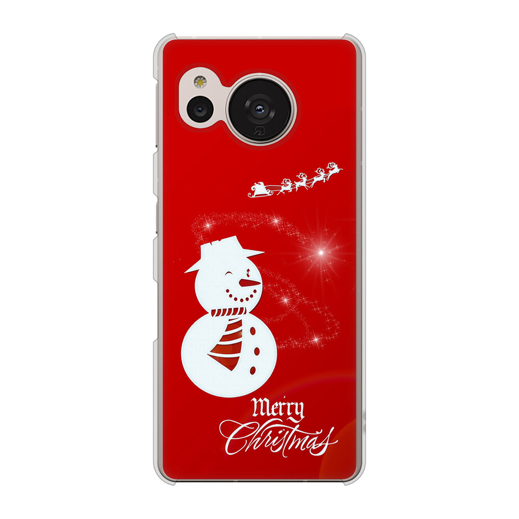 AQUOS sense7 SHG10 au XA802 ウインク雪だるま ハードケース 背面印刷