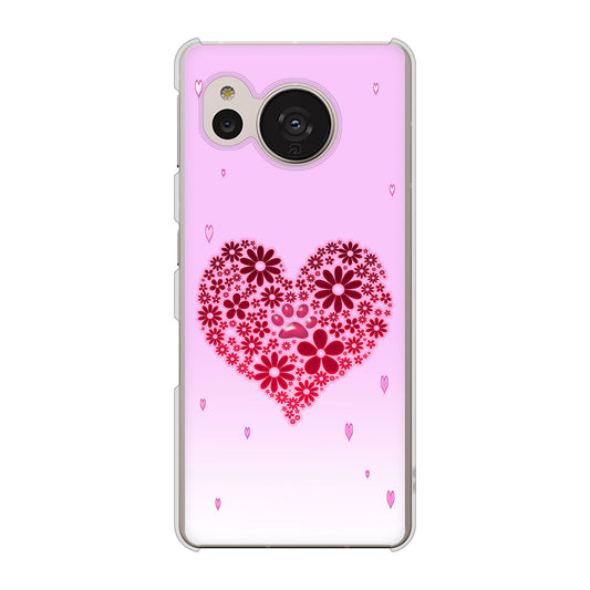 AQUOS sense7 SHG10 au YA957 ハート04 素材クリア ハードケース 背面印刷
