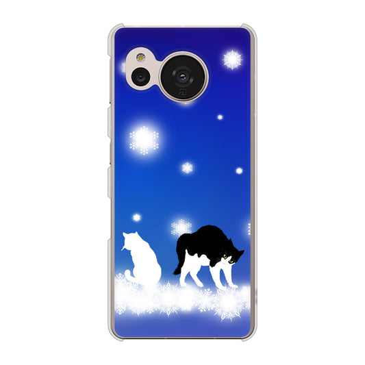 AQUOS sense7 SHG10 au YJ335 雪の結晶 はちわれ ハードケース 背面印刷